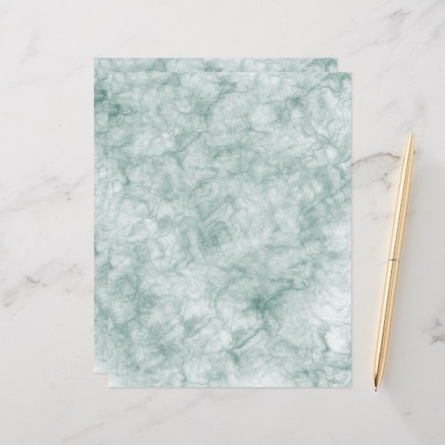 Natural Green  Marble Scrapbooking Paper (Front/Back In Situ)