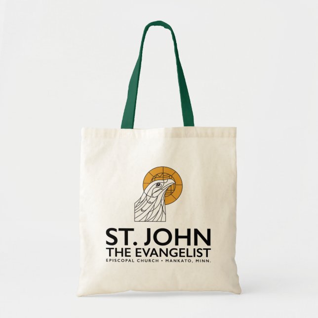 Natural green tote  bag (Front)