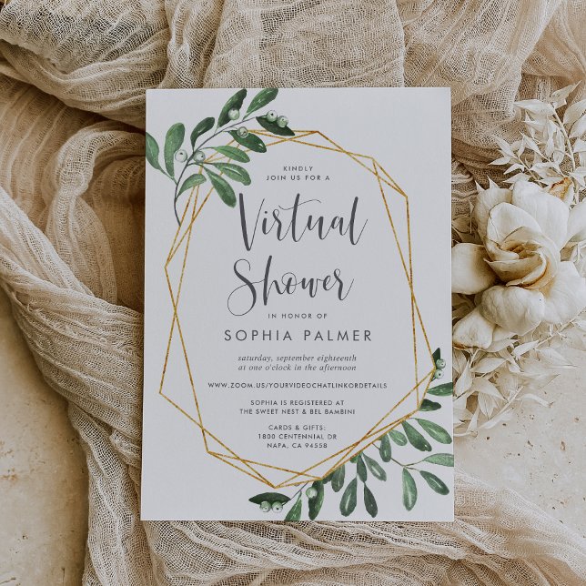 Natural Greenery | Virtual Bridal or Baby Shower Invitation (Creator Uploaded)