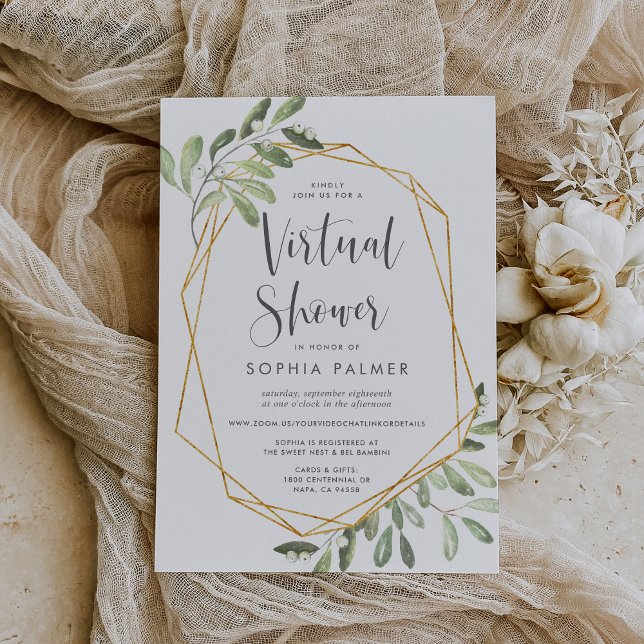 Natural Greenery | Virtual Bridal or Baby Shower Invitation (Creator Uploaded)