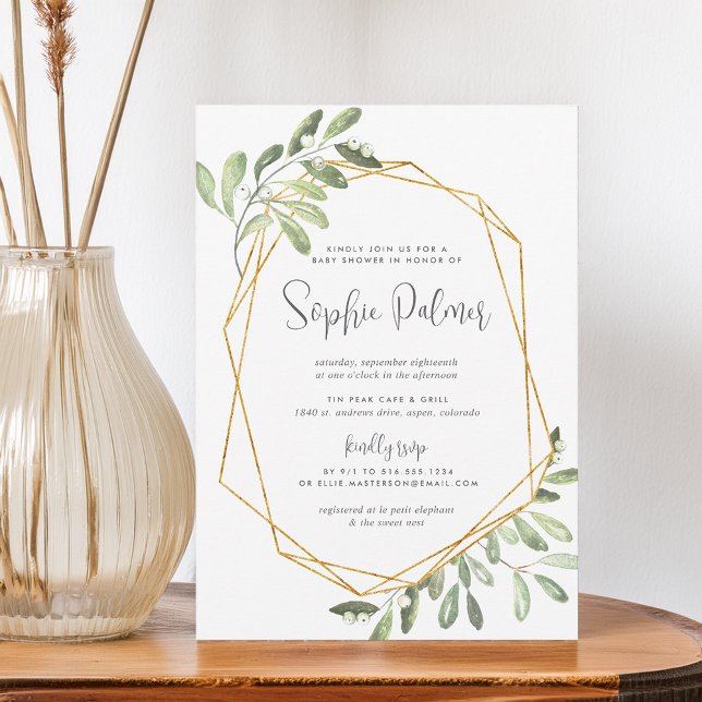 Natural Greenery | Watercolor Baby Shower Invitation (Creator Uploaded)