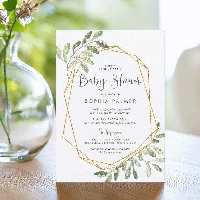 Natural Greenery | Watercolor Baby Shower Invitation (Creator Uploaded)