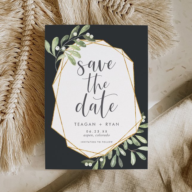 Natural Greenery | Watercolor Botanical Save The Date (Creator Uploaded)