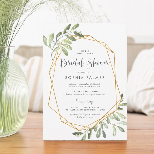Natural Greenery | Watercolor Bridal Shower Invitation (Creator Uploaded)
