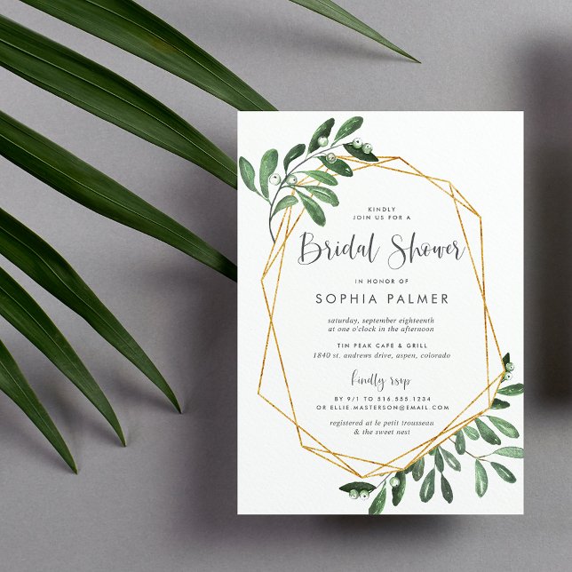Natural Greenery | Watercolor Bridal Shower Invitation (Creator Uploaded)