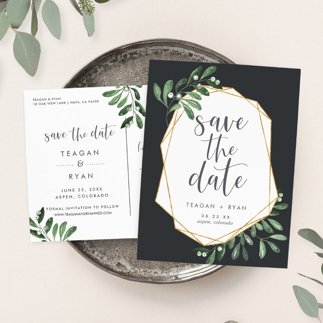 Natural Greenery | Watercolor Save the Date Announcement Postcard (Creator Uploaded)