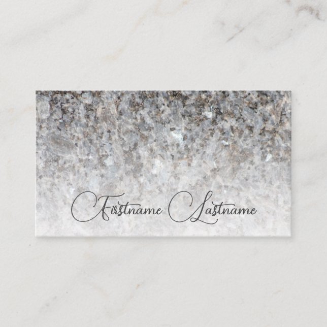Natural grey marble surface structure calligraphy business card (Front)