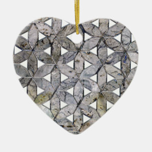 Natural Grey Stone Mosaic, flower of life Ceramic Tree Decoration