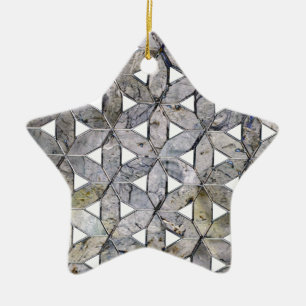 Natural Grey Stone Mosaic, flower of life Ceramic Tree Decoration