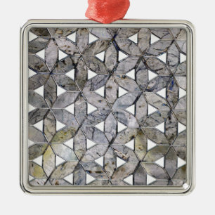 Natural Grey Stone Mosaic, flower of life Metal Tree Decoration