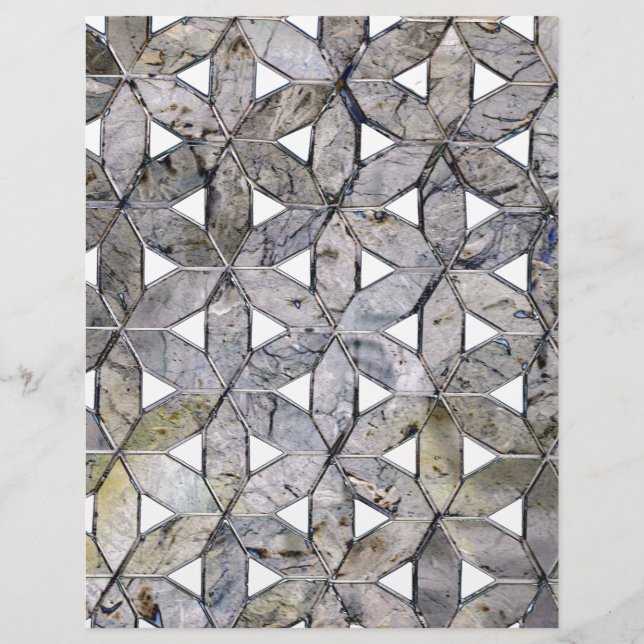 Natural Grey Stone Mosaic pattern flower of life (Front)