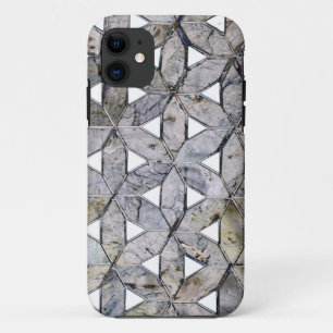 Natural Grey Stone Mosaic pattern flower of life iPhone 11 Case