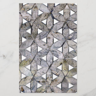 Natural Grey Stone Mosaic pattern flower of life Stationery