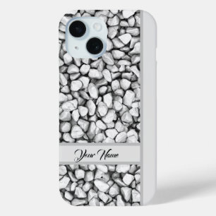 Natural Grey Stones Beach Rocks Change Your Name iPhone 15 Case