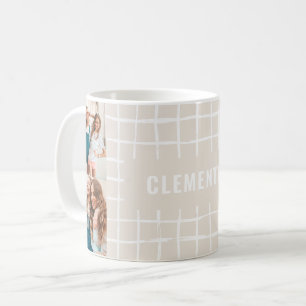 Natural grid 4 photo modern minimal simple coffee mug