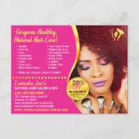 Natural Hair Care Salon Stylist Postcard Template