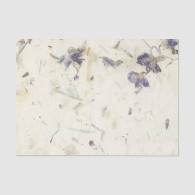 Natural Handmade Look Dried Flowers Tissue Paper (Front)