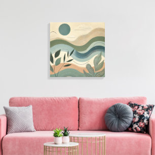 Natural Harmony - Organic Abstract Waves Art Canvas Print