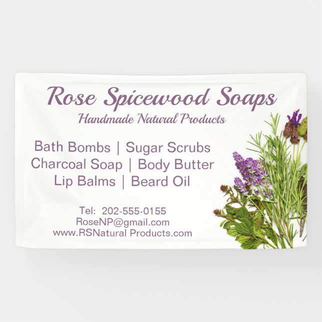 Natural Herb Handmade Craft Fair Booth Banner (Horizontal)