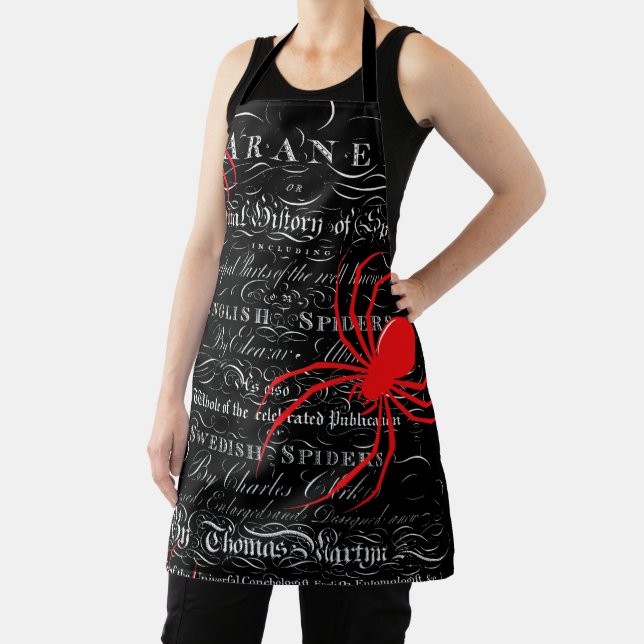 Natural History Title Page Spiders Calligraphy Apron (Insitu)