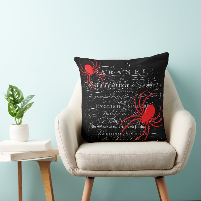 Natural History Title Page Spiders Calligraphy Cushion (Chair)