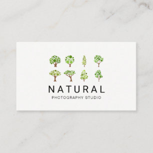 Natural Illustrative Trees Business Card