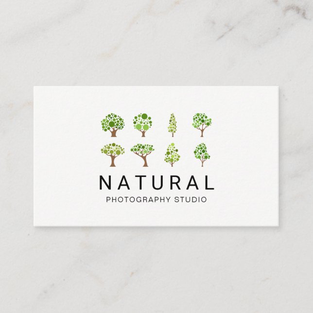 Natural | Illustrative Trees Business Card (Front)