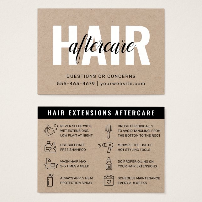 Natural Kraft Modern Hair Aftercare Guide (Front & Back)