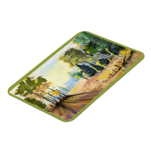 Natural landscape and undergrowth in forest, wall  magnet (Left Side)