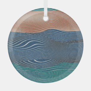 Natural landscape hills: seamless pattern. glass tree decoration