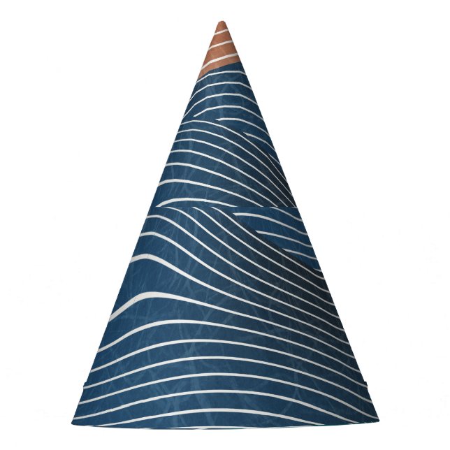 Natural landscape hills: seamless pattern. party hat (Front)