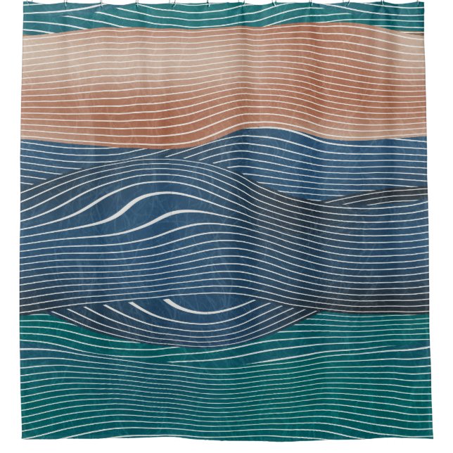 Natural landscape hills: seamless pattern. shower curtain (Front)