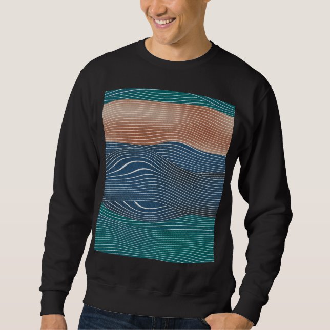 Natural landscape hills: seamless pattern. sweatshirt (Front)
