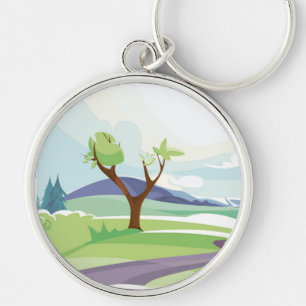 Natural landscape key ring