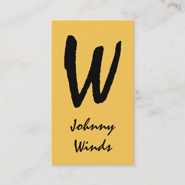 Natural Large Type Monogram Business Card (Front)