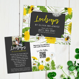 Natural Lawn Care Service Dandelion & Bees Promo Postcard