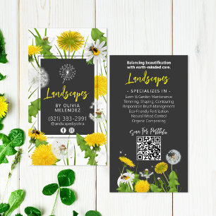  Natural Lawn Care Service Promo Dandelion & Bees Business Card