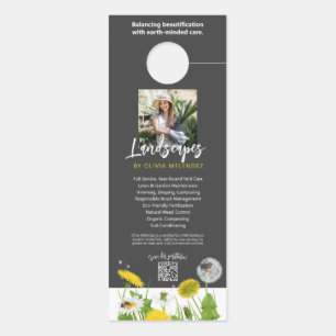 Natural Lawn Care Service Promotion Dandelion Bees Door Hanger
