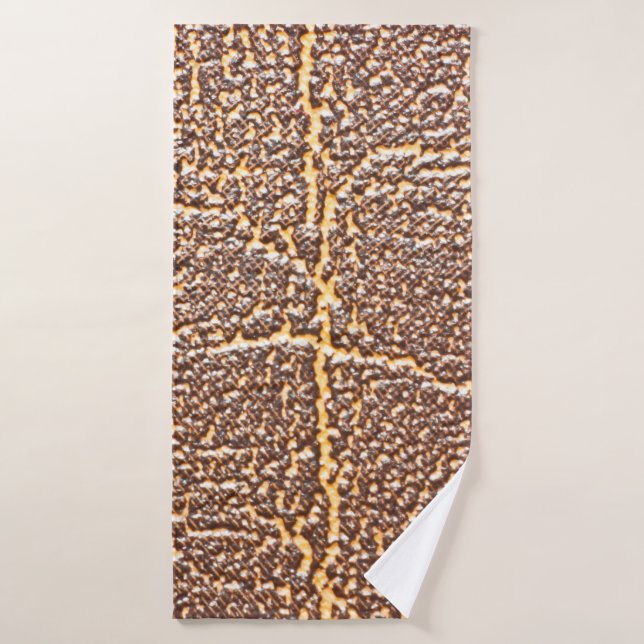 Natural leather book cover texture abstract, aged, bath towel (Bath Towel)