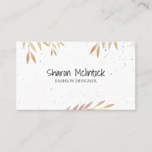 Natural Leaves and Speckled Business Card