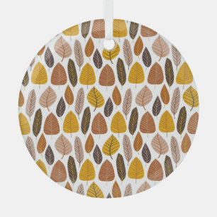 Natural Leaves: Neutral Seamless Pattern. Glass Tree Decoration