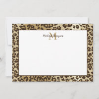 Natural Leopard Print Custom Monogram Name