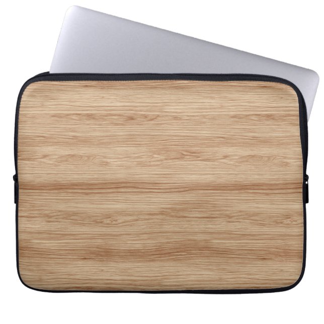 Natural Light Oak Wood Grain Texture Laptop Sleeve (Front)