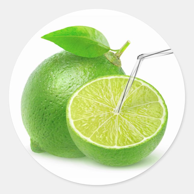 Natural lime juice classic round sticker (Front)
