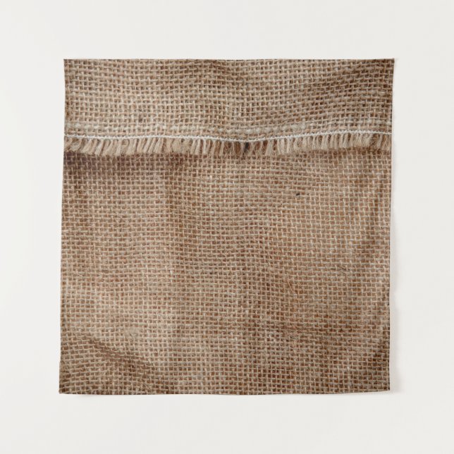 Natural line texture backgroundcoffee, sack, abstr tapestry (Front)