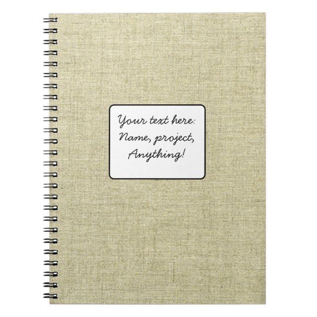 Natural Linen Canvas Texture Notebook (Front)