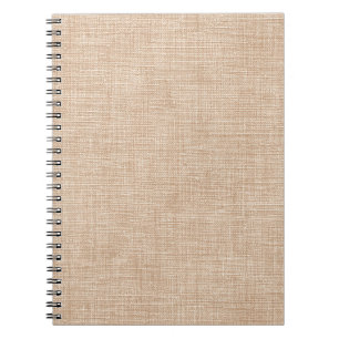 Natural Linen Fabric Texture in Warm Beige Notebook