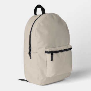 Natural Linen Solid Colour Printed Backpack