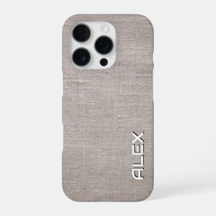 Natural Linen Texture – Organic Fabric Pattern iPhone 16 Pro Case