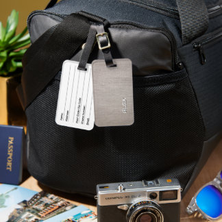 Natural Linen Texture – Organic Fabric Pattern Luggage Tag